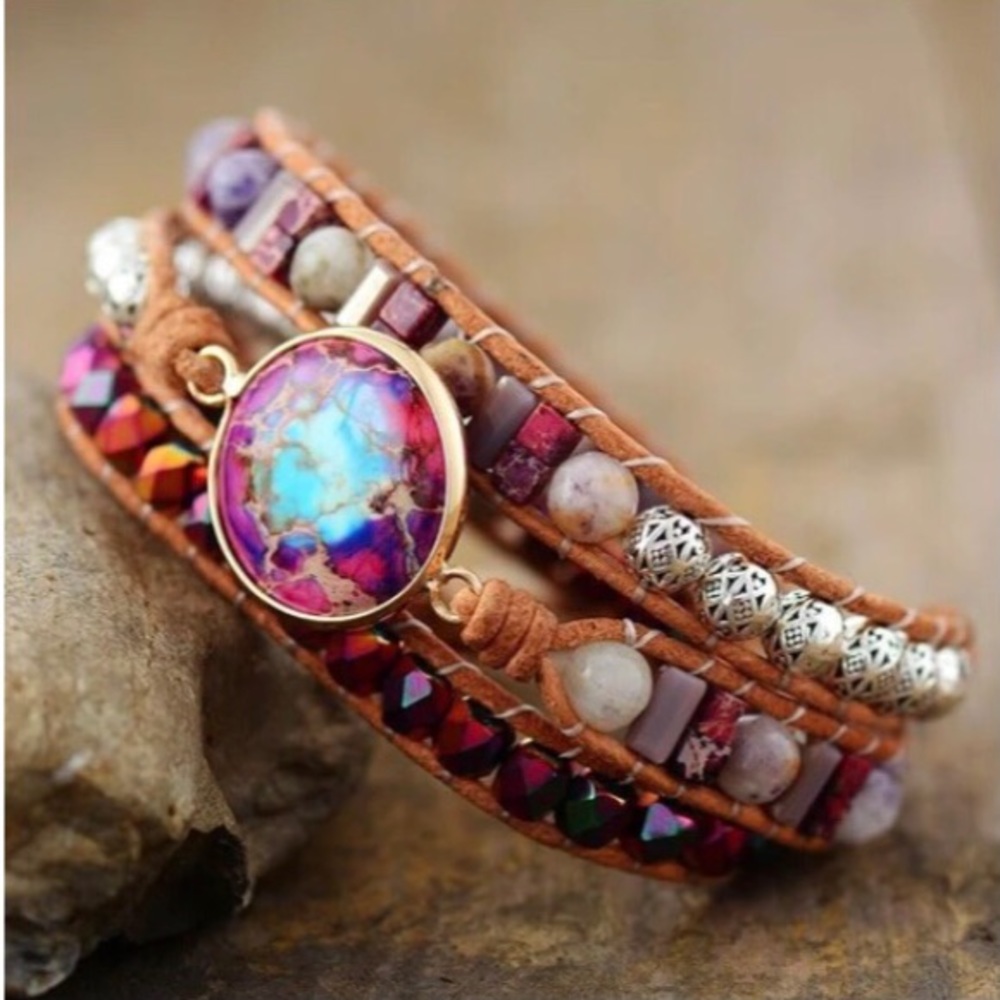 *SOLD* Tibetan Jasper Wrap Bracelet